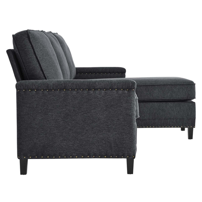 Ashton Upholstered Fabric Sectional Sofa - Modern Comfort with Classic Nailhead Trim Design