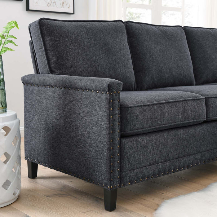 Ashton Upholstered Fabric Sectional Sofa - Modern Comfort with Classic Nailhead Trim Design