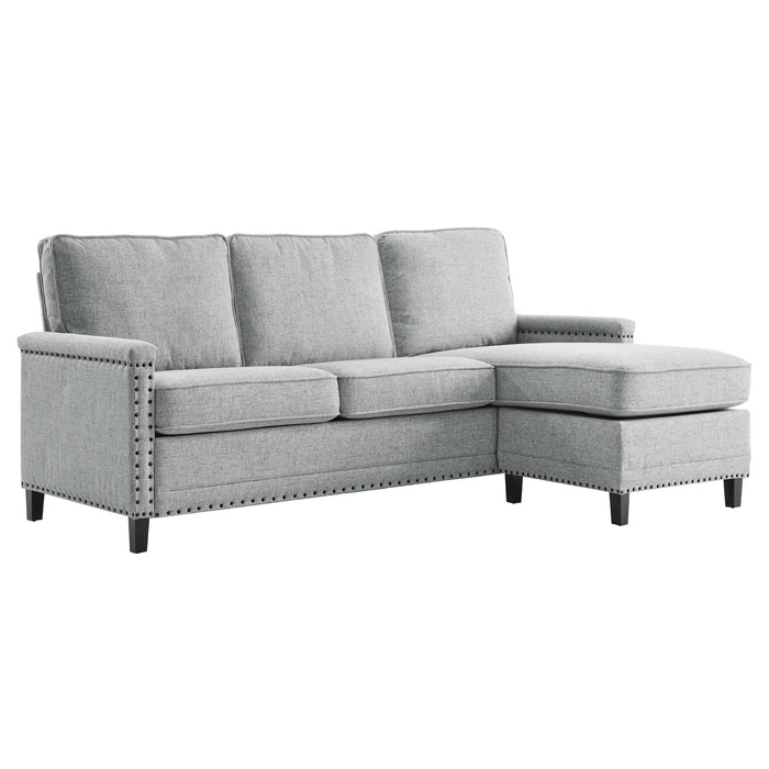 Ashton Upholstered Fabric Sectional Sofa - Modern Comfort with Classic Nailhead Trim Design