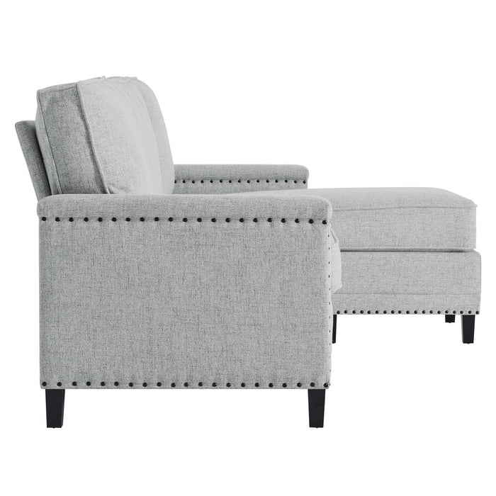 Ashton Upholstered Fabric Sectional Sofa - Modern Comfort with Classic Nailhead Trim Design