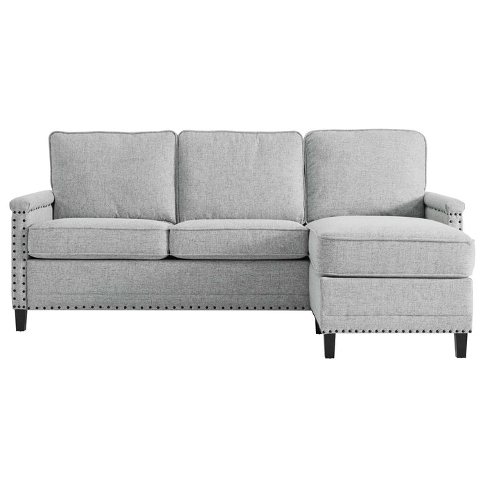 Ashton Upholstered Fabric Sectional Sofa - Modern Comfort with Classic Nailhead Trim Design