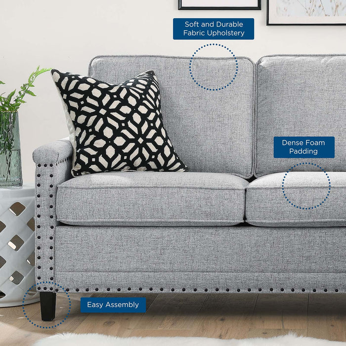 Ashton Upholstered Fabric Sectional Sofa - Modern Comfort with Classic Nailhead Trim Design