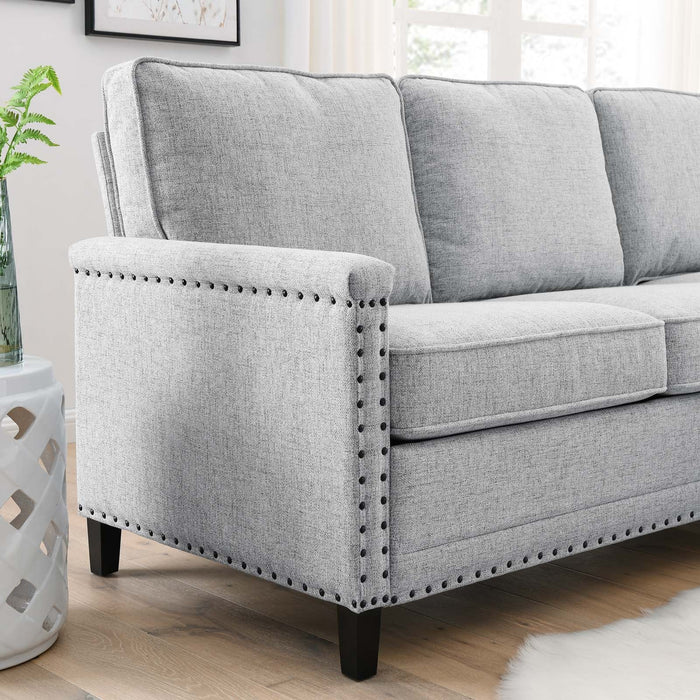 Ashton Upholstered Fabric Sectional Sofa - Modern Comfort with Classic Nailhead Trim Design