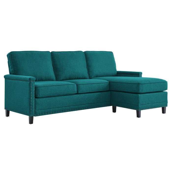 Ashton Upholstered Fabric Sectional Sofa - Modern Comfort with Classic Nailhead Trim Design