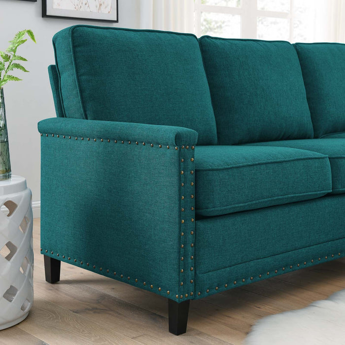 Ashton Upholstered Fabric Sectional Sofa - Modern Comfort with Classic Nailhead Trim Design