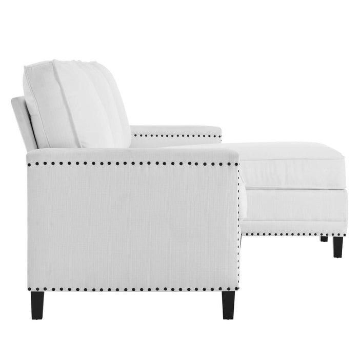 Ashton Upholstered Fabric Sectional Sofa - Modern Comfort with Classic Nailhead Trim Design