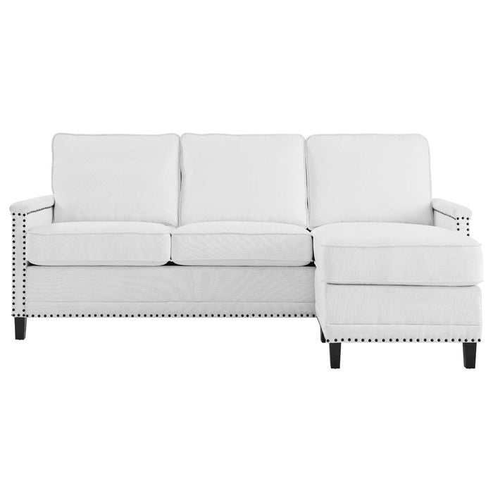 Ashton Upholstered Fabric Sectional Sofa - Modern Comfort with Classic Nailhead Trim Design