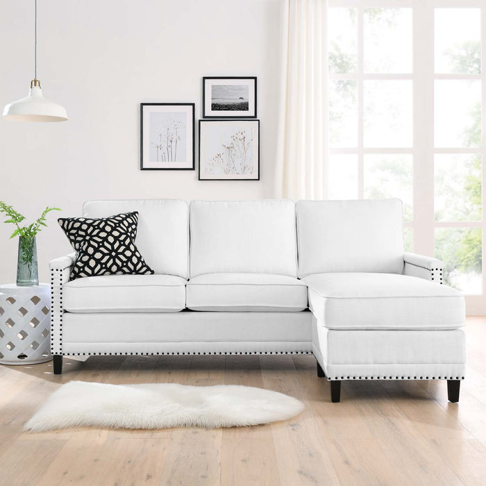 Ashton Upholstered Fabric Sectional Sofa - Modern Comfort with Classic Nailhead Trim Design