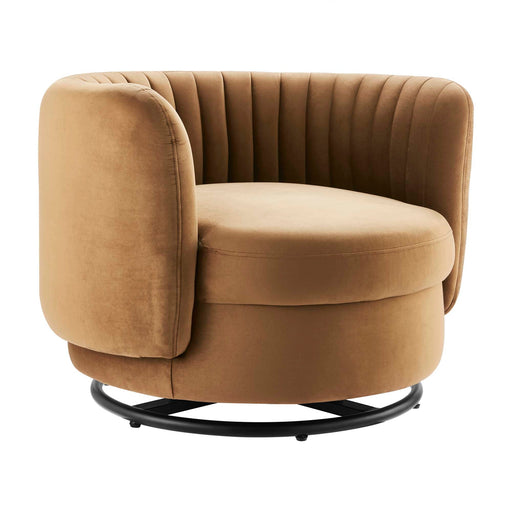 Embrace Tufted Performance Velvet Swivel Chair - alternate angle view
