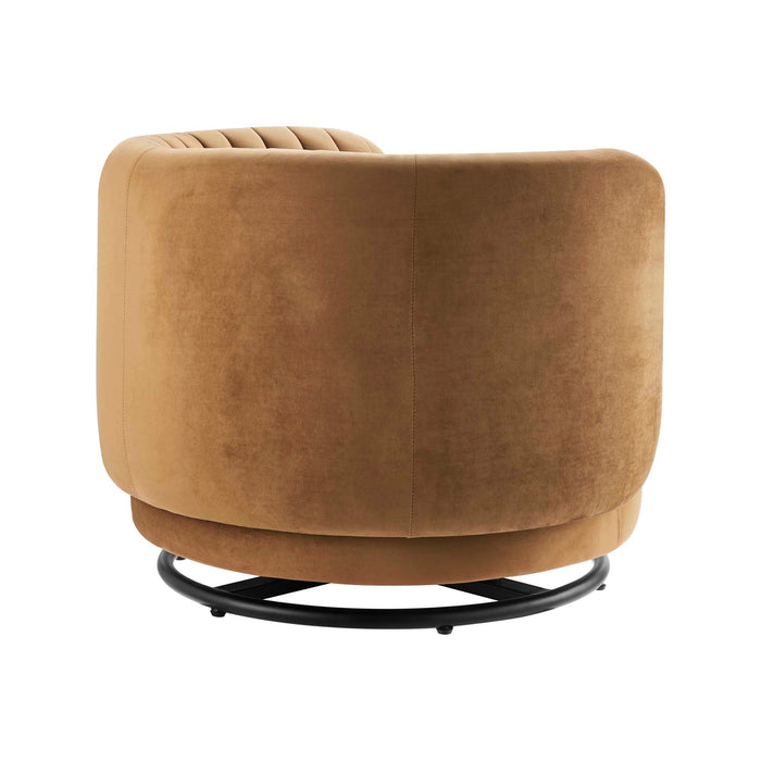 Embrace Tufted Performance Velvet Swivel Chair - view 5