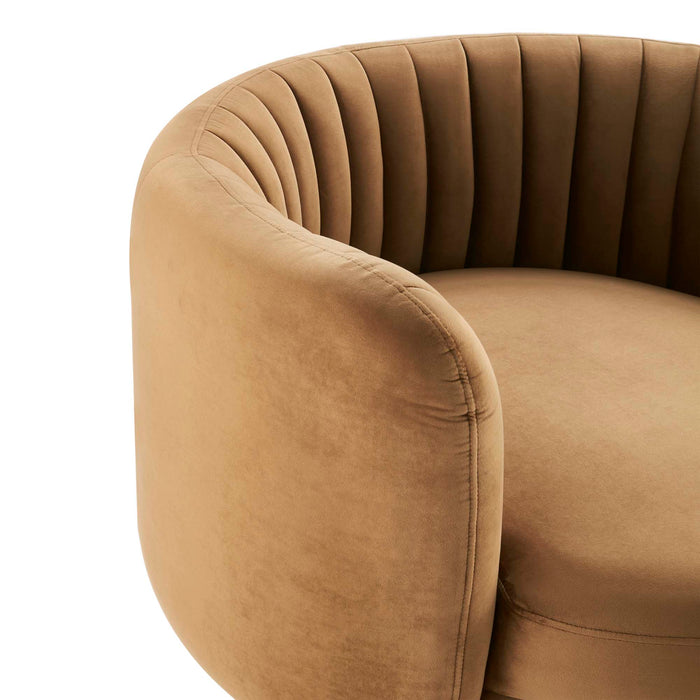 Embrace Tufted Performance Velvet Swivel Chair - view 7