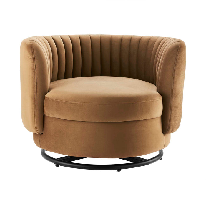 Embrace Tufted Performance Velvet Swivel Chair - view 6