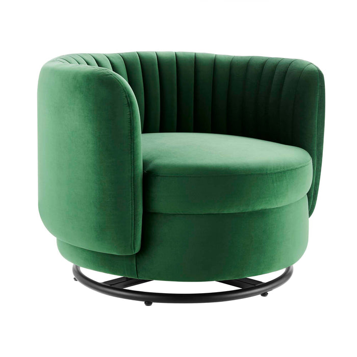 Embrace Tufted Performance Velvet Swivel Chair - view 9