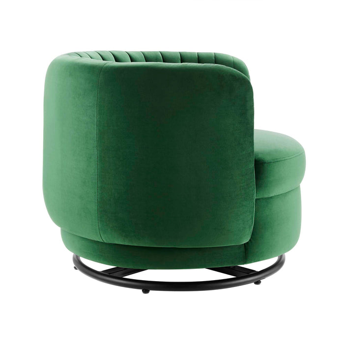 Embrace Tufted Performance Velvet Swivel Chair - view 11