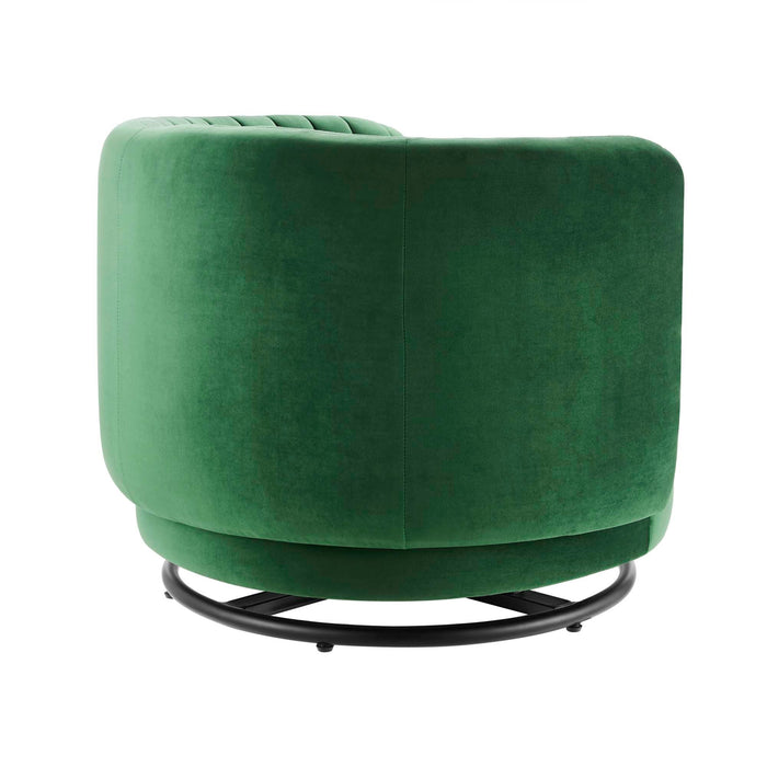 Embrace Tufted Performance Velvet Swivel Chair - view 12