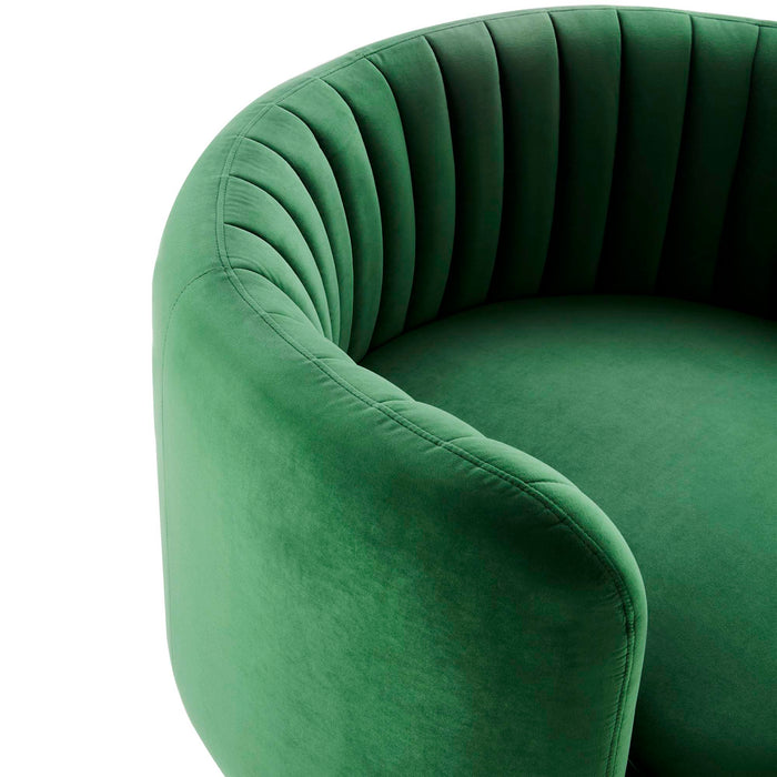 Embrace Tufted Performance Velvet Swivel Chair - view 14