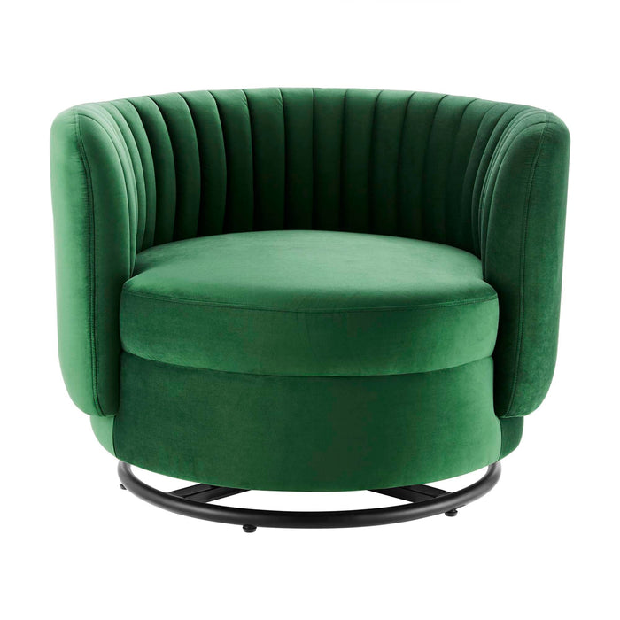 Embrace Tufted Performance Velvet Swivel Chair - view 13