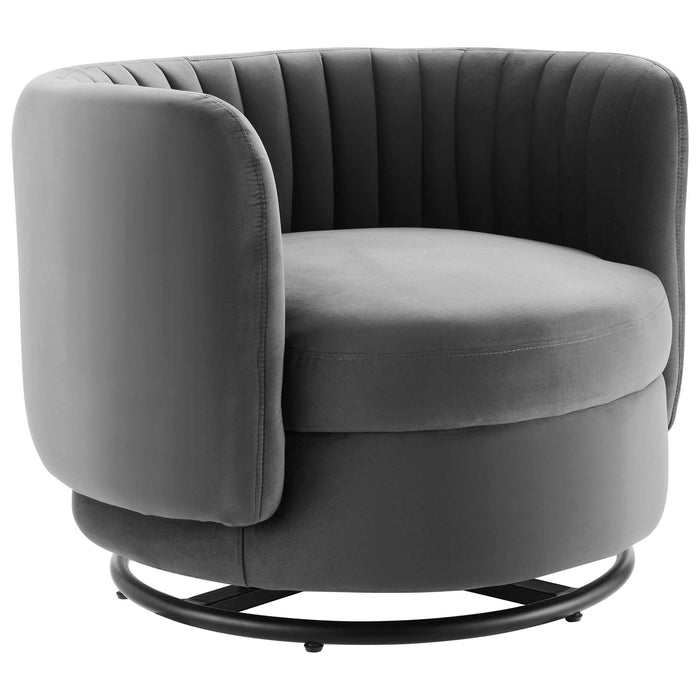 Embrace Tufted Performance Velvet Swivel Chair - view 16