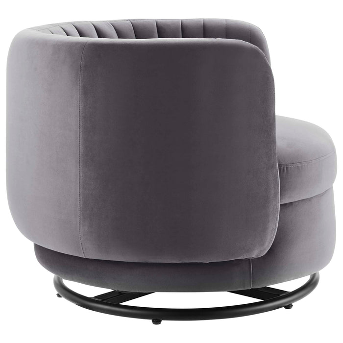 Embrace Tufted Performance Velvet Swivel Chair - view 18