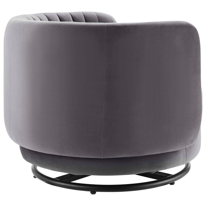 Embrace Tufted Performance Velvet Swivel Chair - view 19