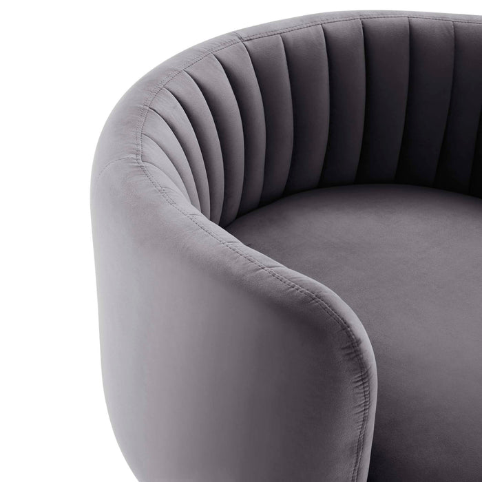 Embrace Tufted Performance Velvet Swivel Chair - view 21
