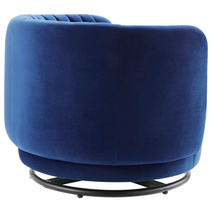 Embrace Tufted Performance Velvet Swivel Chair - view 26