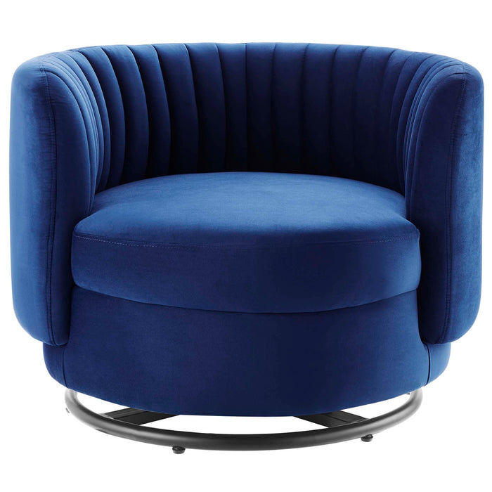 Embrace Tufted Performance Velvet Swivel Chair - view 27