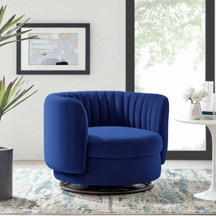 Embrace Tufted Performance Velvet Swivel Chair - view 22
