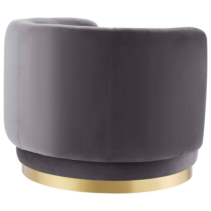Modway Relish Performance Velvet Swivel Chair Living Room Furniture - Close-Up