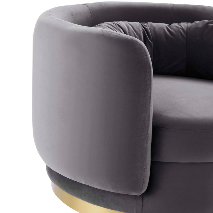 Modway Relish Performance Velvet Swivel Chair Living Room Furniture - Dimensions