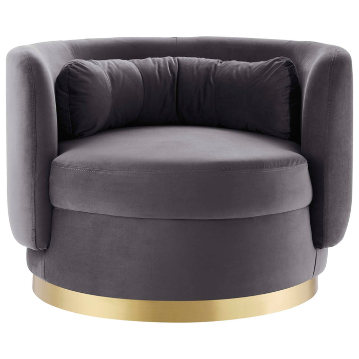 Modway Relish Performance Velvet Swivel Chair Living Room Furniture - Lifestyle View
