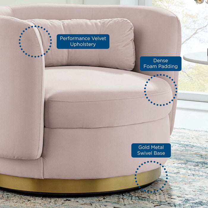 Modway Relish Performance Velvet Swivel Chair Living Room Furniture - View 9