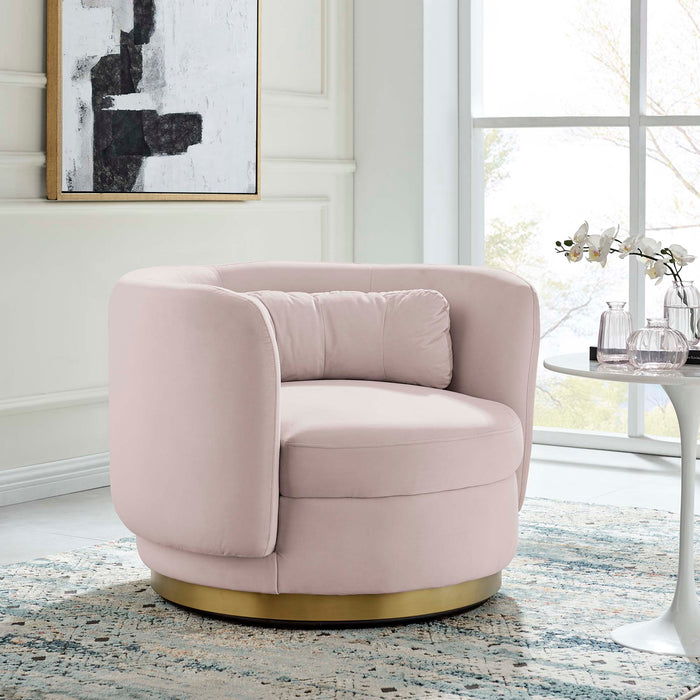 Modway Relish Performance Velvet Swivel Chair Living Room Furniture - Features