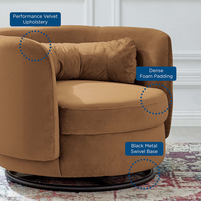 Relish Performance Velvet Swivel Chair - detail close-up
