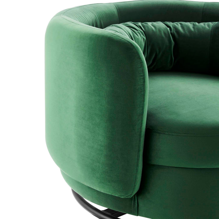 Relish Performance Velvet Swivel Chair - view 14