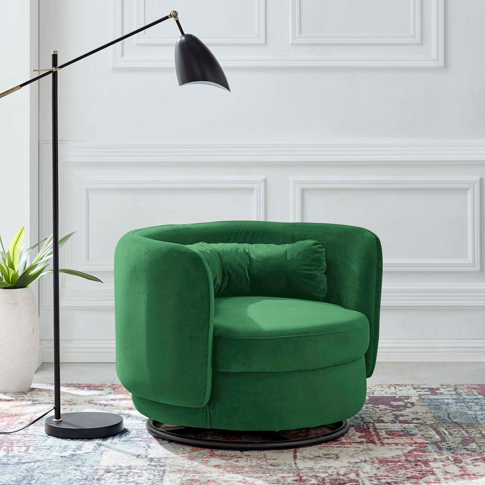 Relish Performance Velvet Swivel Chair - view 8