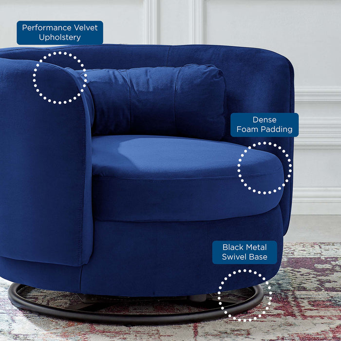 Relish Performance Velvet Swivel Chair - view 24