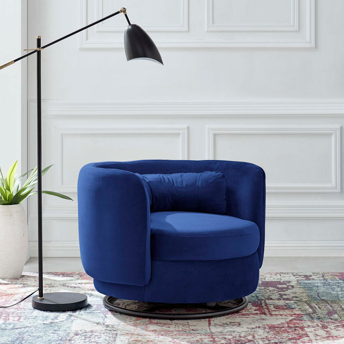 Relish Performance Velvet Swivel Chair - view 22