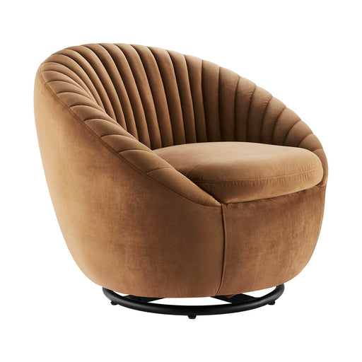 Whirr Tufted Performance Velvet Swivel Chair - alternate angle view