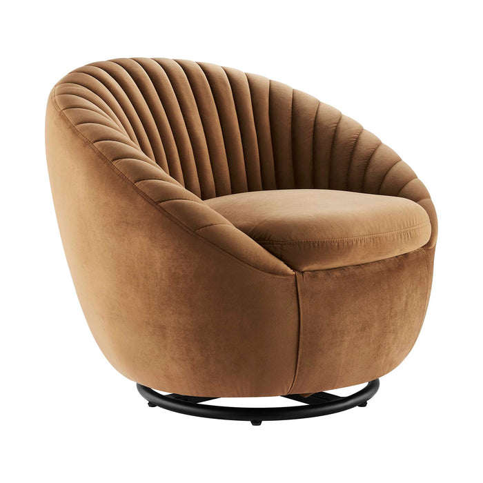 Whirr Tufted Performance Velvet Swivel Chair - alternate angle view