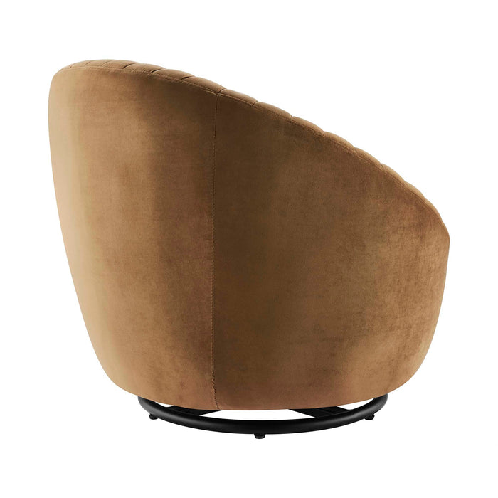 Whirr Tufted Performance Velvet Swivel Chair - view 5