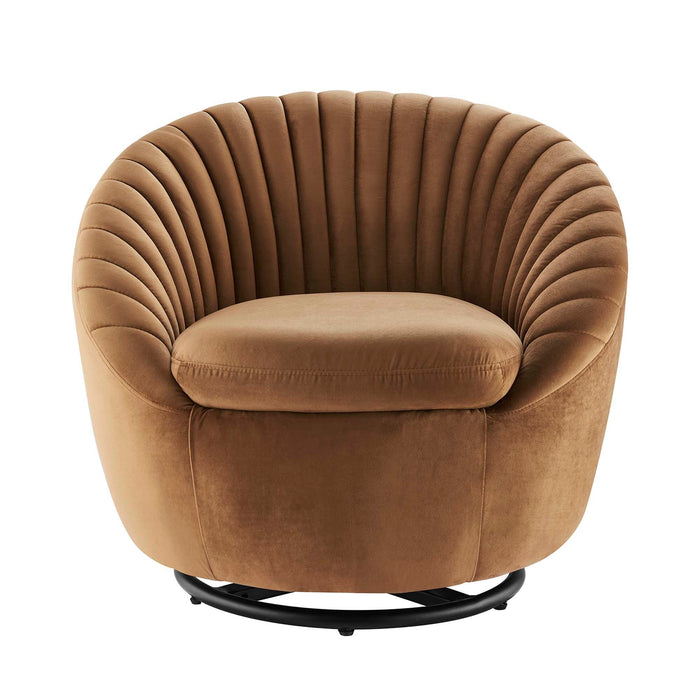 Whirr Tufted Performance Velvet Swivel Chair - view 6