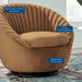 Whirr Tufted Performance Velvet Swivel Chair - detail close-up