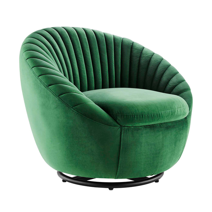 Whirr Tufted Performance Velvet Swivel Chair - view 9
