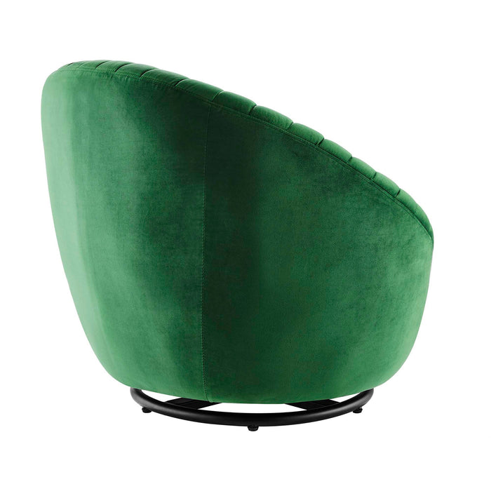 Whirr Tufted Performance Velvet Swivel Chair - view 12
