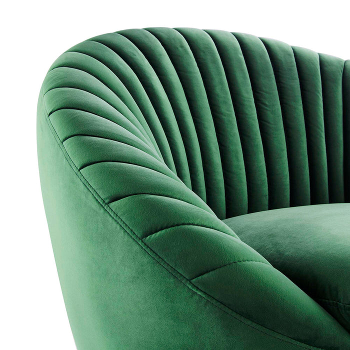 Whirr Tufted Performance Velvet Swivel Chair - view 14