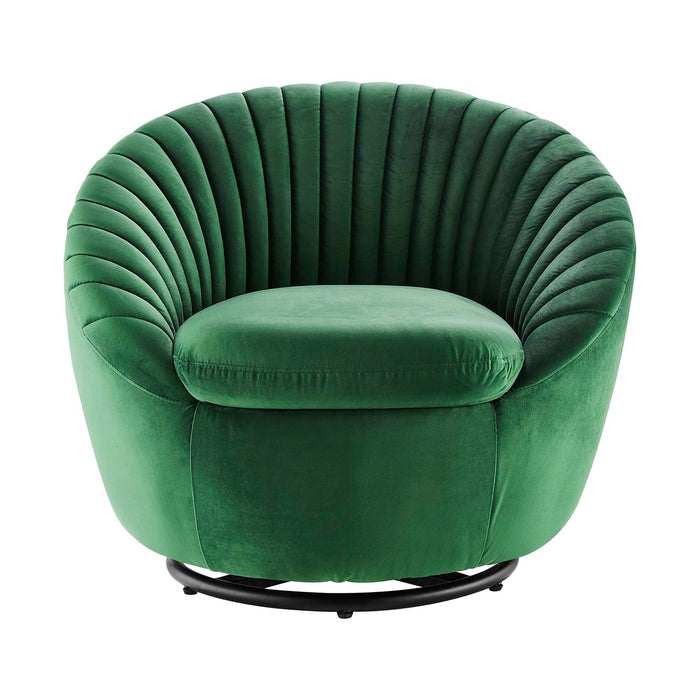 Whirr Tufted Performance Velvet Swivel Chair - view 13