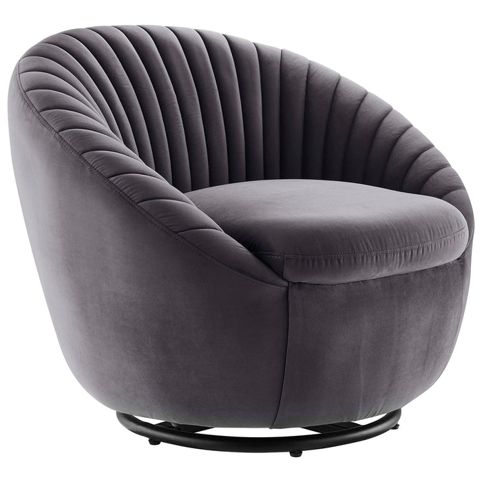 Whirr Tufted Performance Velvet Swivel Chair - view 16