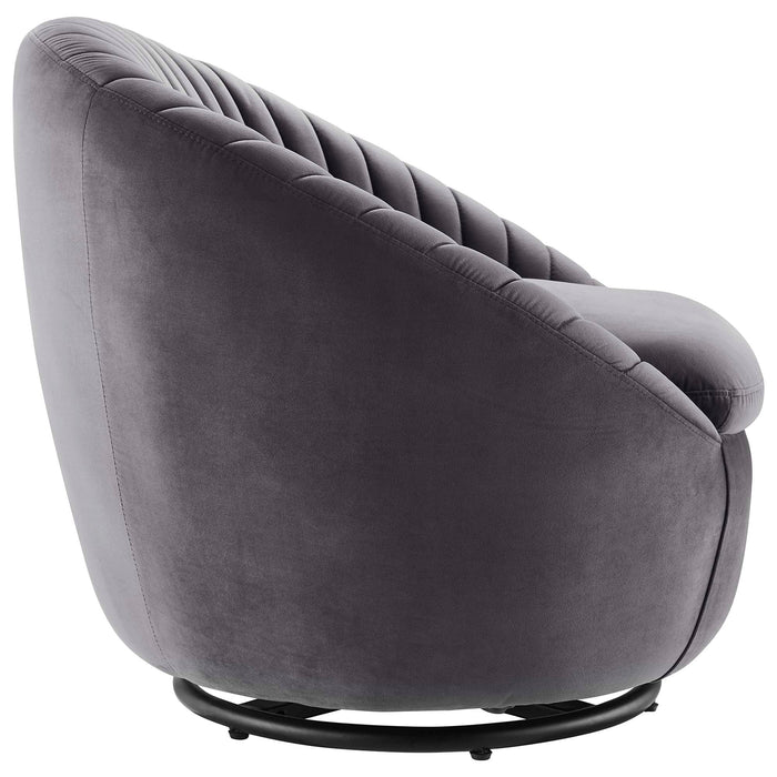 Whirr Tufted Performance Velvet Swivel Chair - view 18