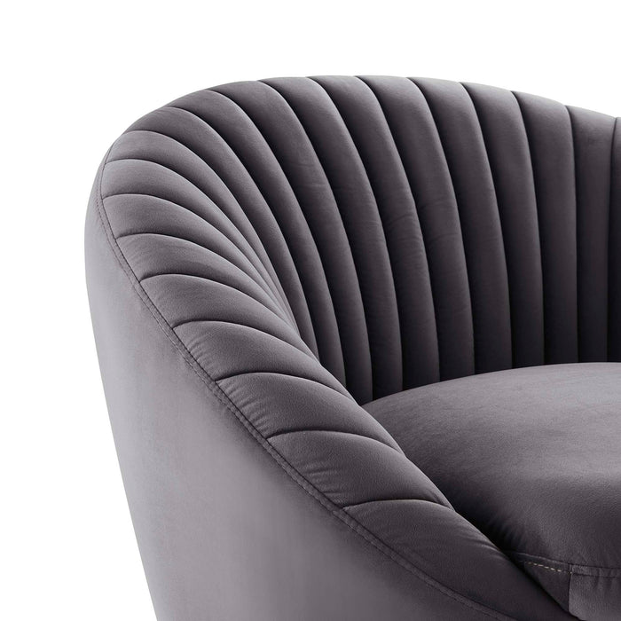 Whirr Tufted Performance Velvet Swivel Chair - view 21
